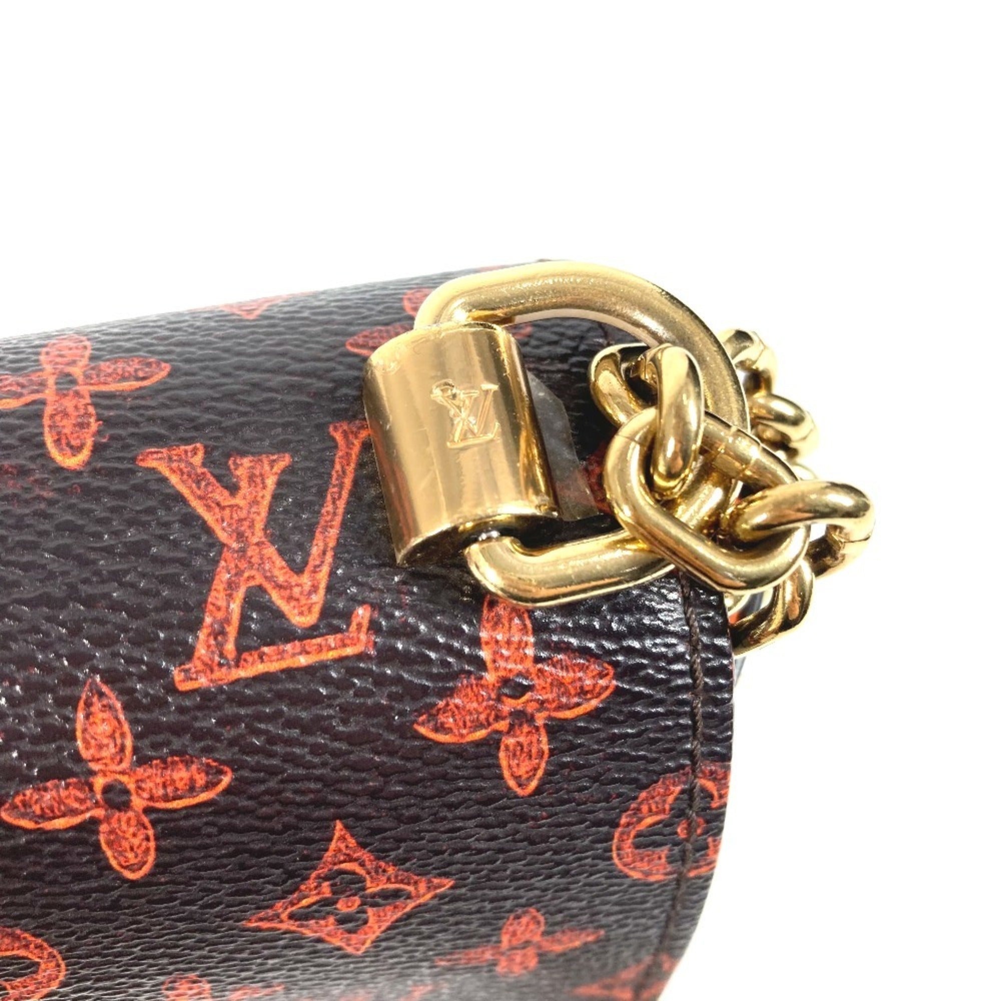 Louis Vuitton Brown Orange Monogram Leather Shoulder Bag