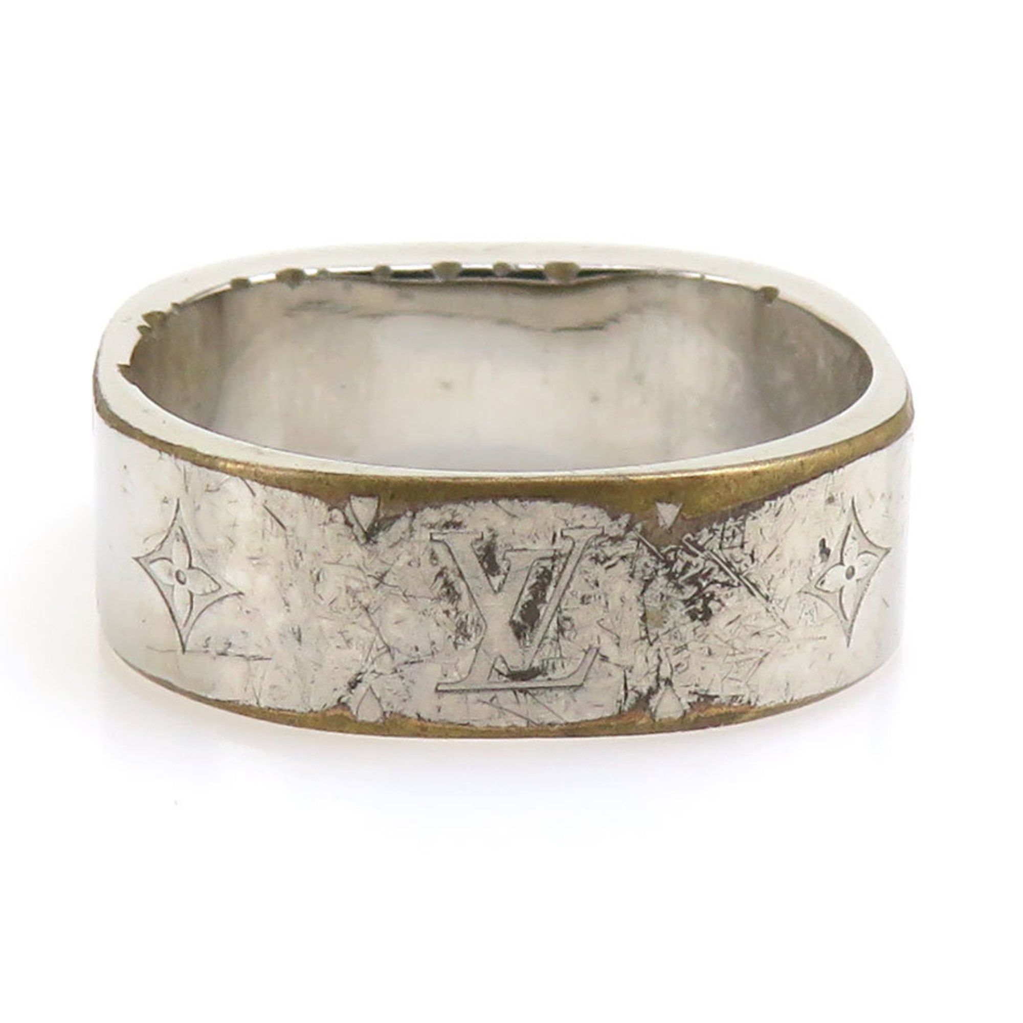 Louis Vuitton Gold Silver Metal Band Ring