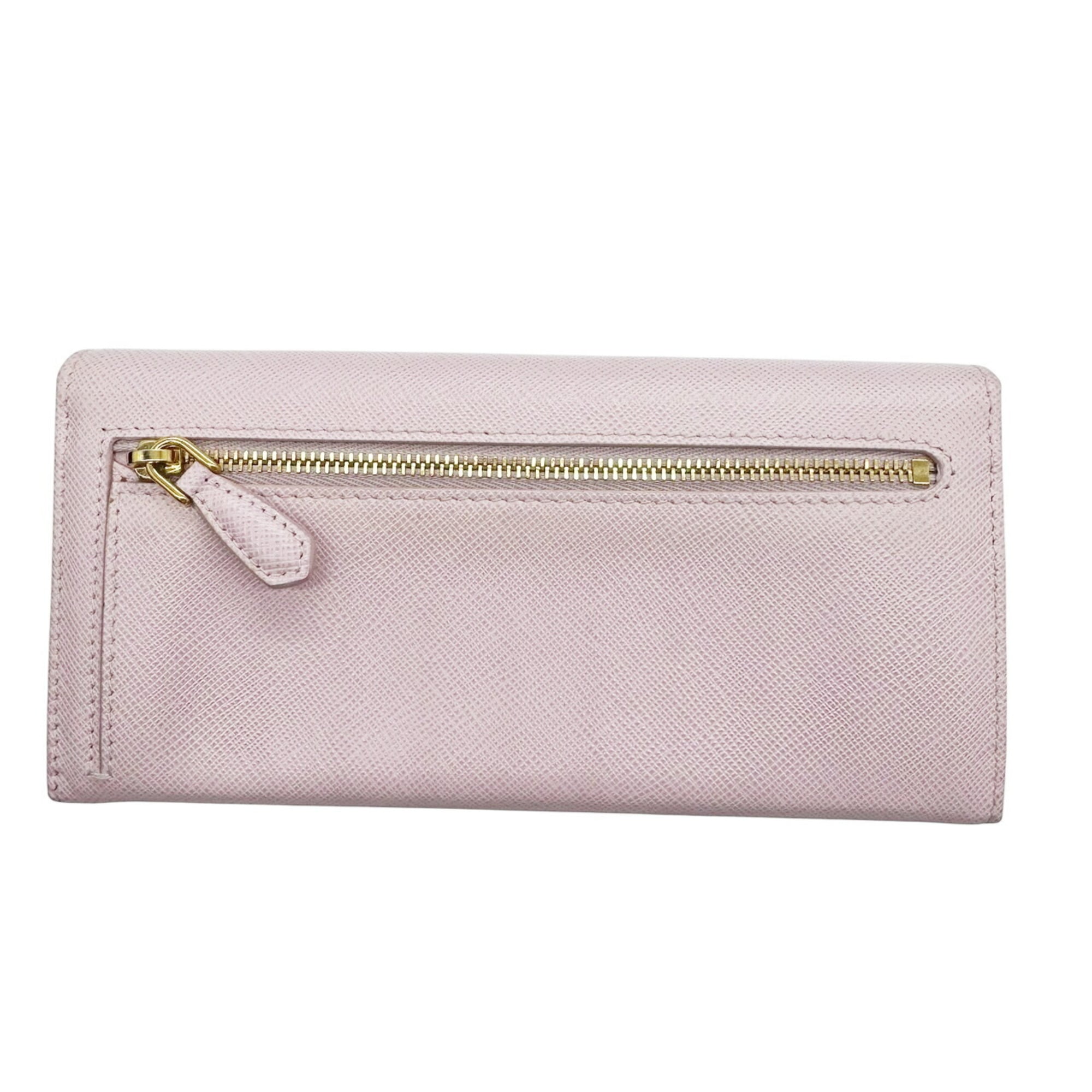 Prada Saffiano Pink Saffiano Long Wallet (Bi-Fold)