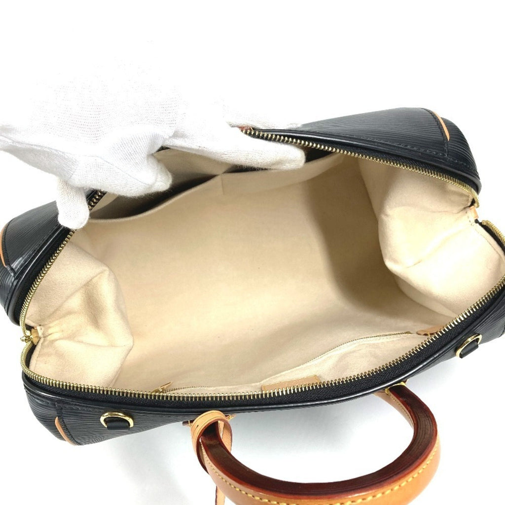 Louis Vuitton Black Noir Epi Leather Boston Bag Handbag Shoulder Bag