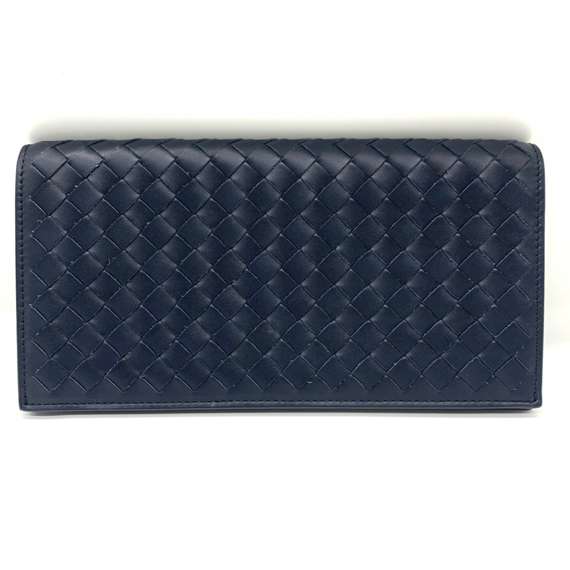 Bottega Veneta Intrecciato Navy Leather Bill Wallet (Bi-Fold)