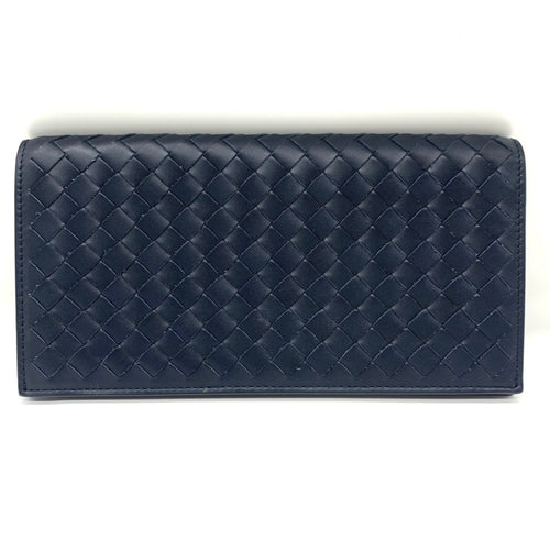 Bottega Veneta Intrecciato Navy Leather Bill Wallet (Bi-Fold)