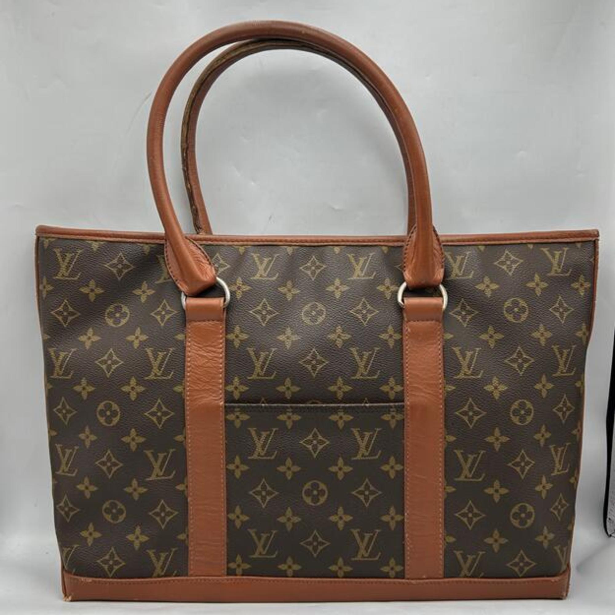 Louis Vuitton Monogram Brown Leather Tote Bag