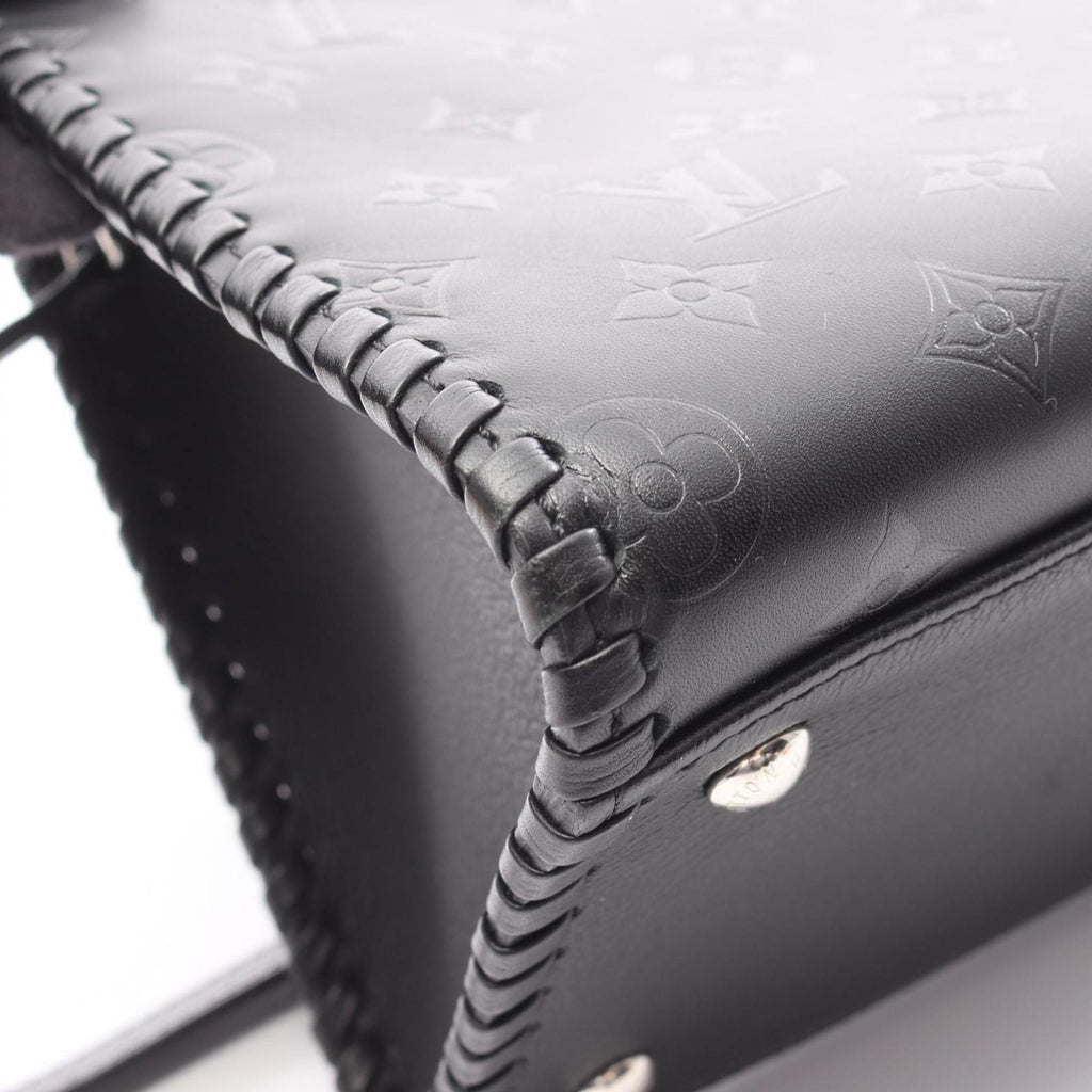 Louis Vuitton Black Leather Tote Bag