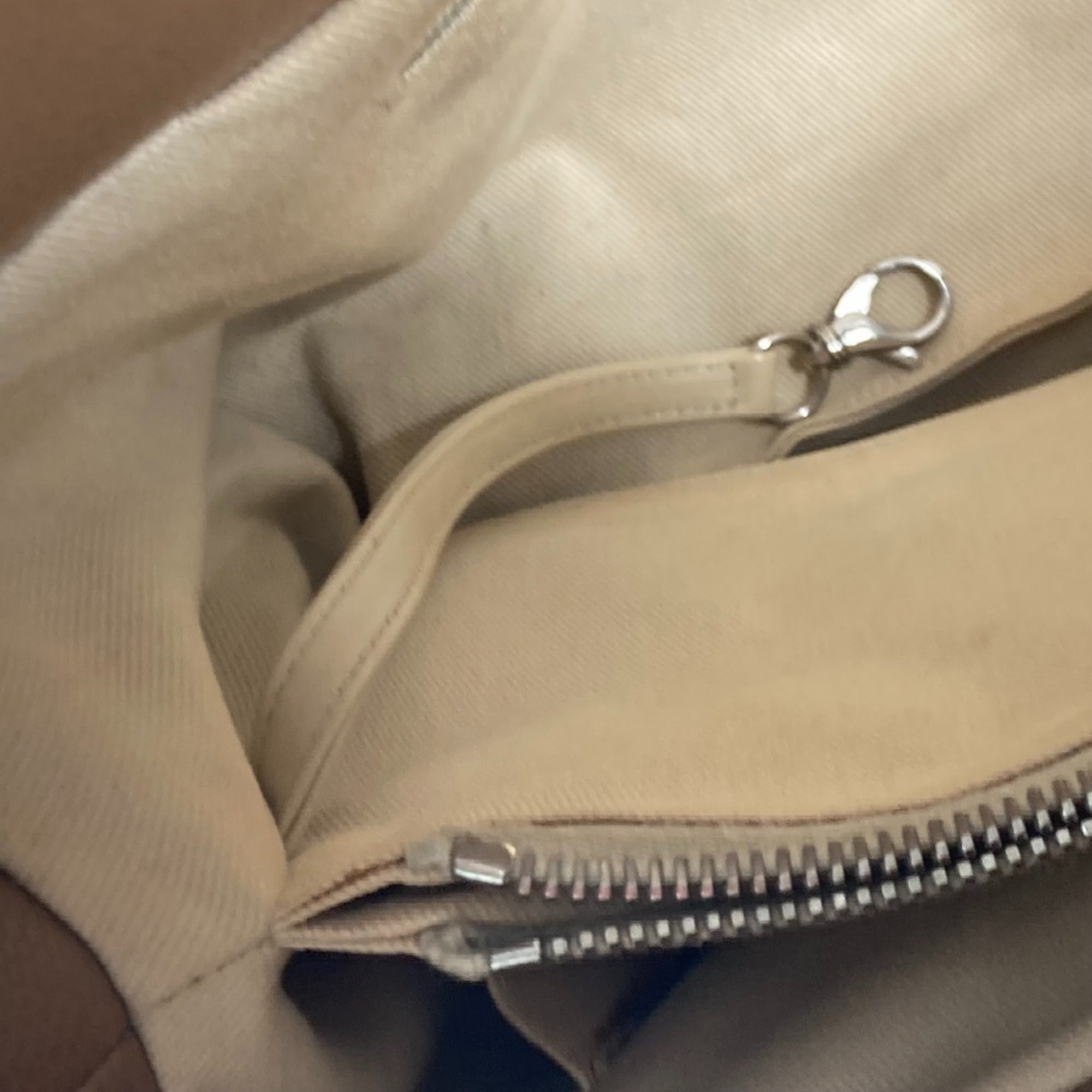 Chanel Beige Grained Calfskin Shoulder Bag Tote Bag