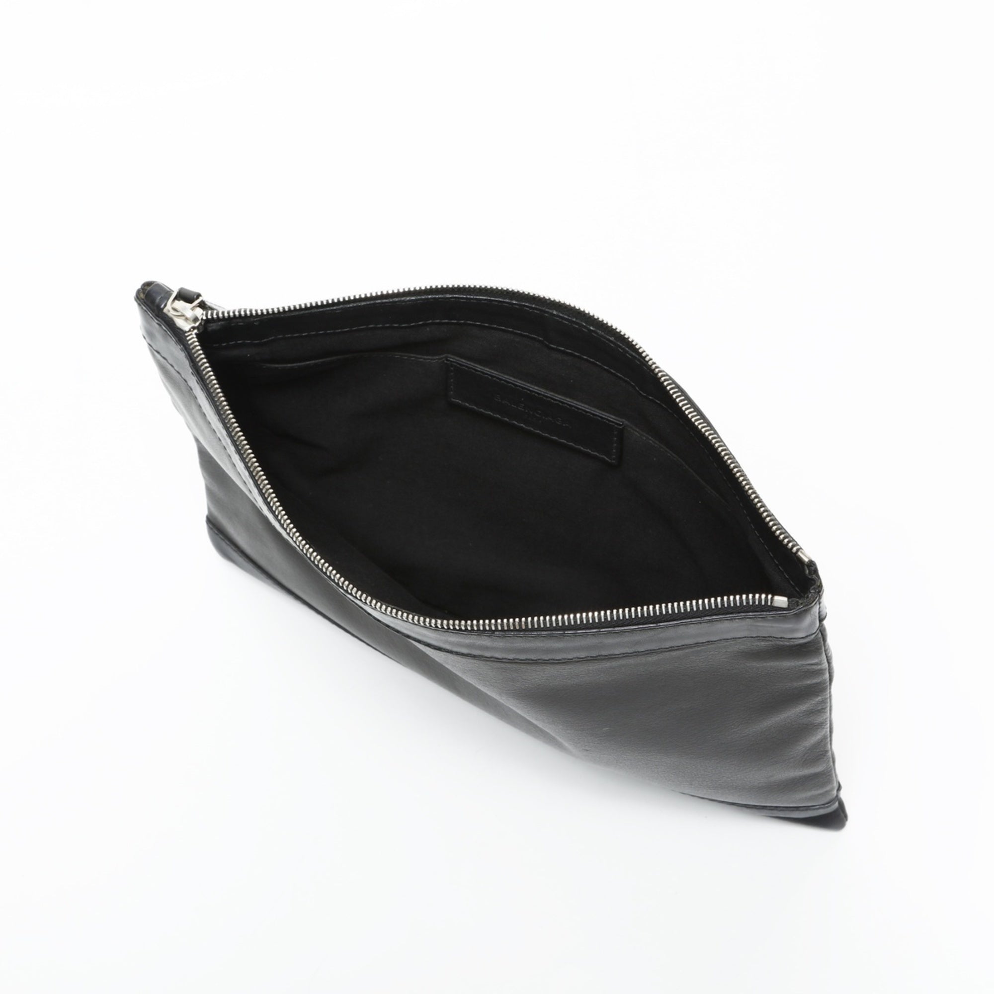 Balenciaga Black Leather Clutch