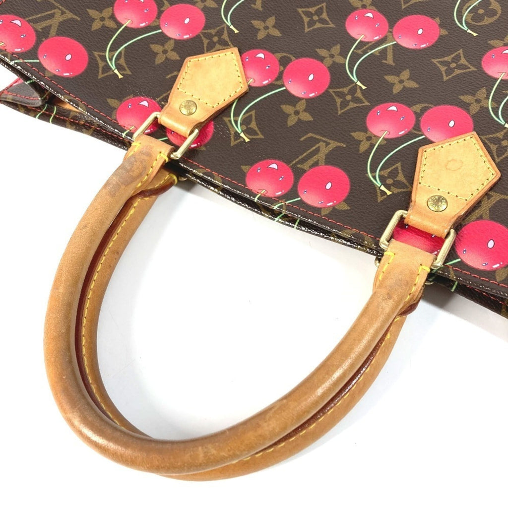 Louis Vuitton Brown Monogram Cherry Red Color Monogram Leather Shoulder Bag Tote Bag