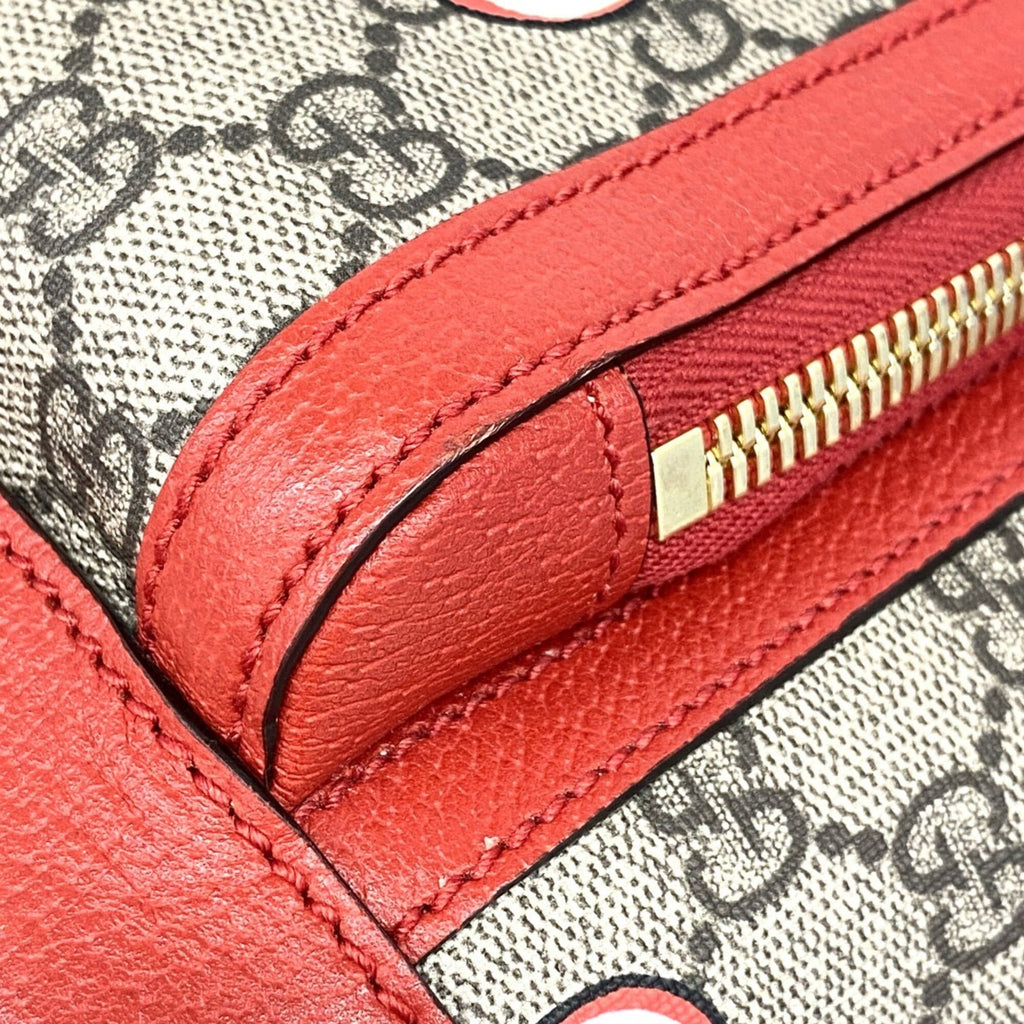 Gucci Beige Red Color Pvc Backpack (Pre-Owned)