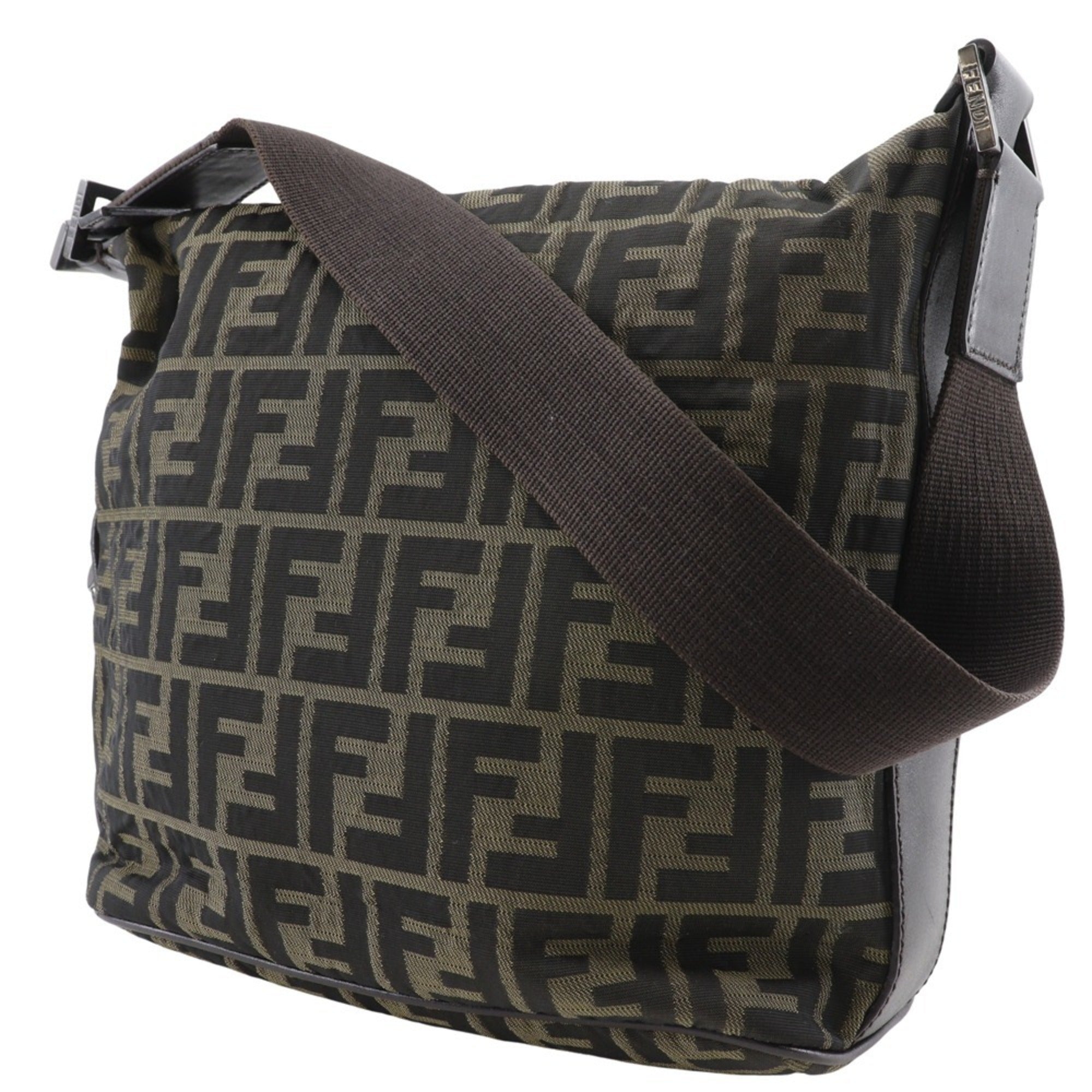 Fendi Brown Nylon Shoulder Bag