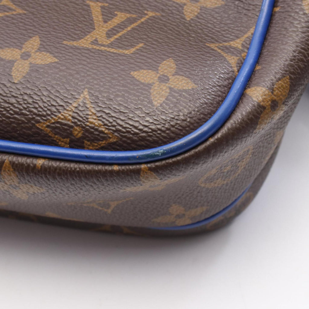 Louis Vuitton Blue Brown Monogram Macassar Coated Canvas Handbag