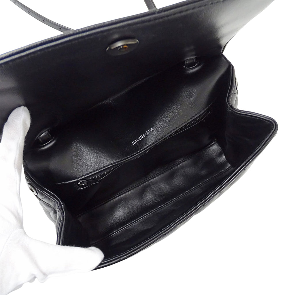 Balenciaga Black Leather Handbag Shoulder