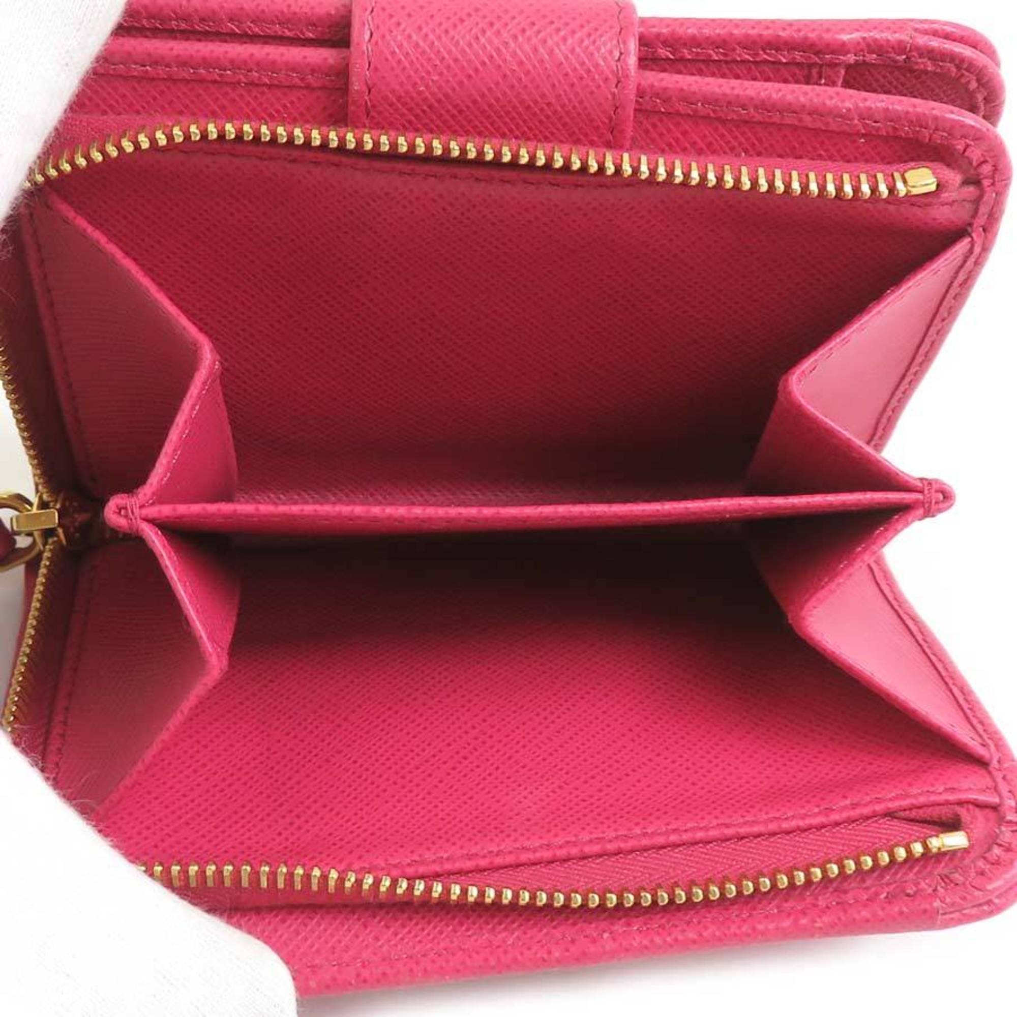 Prada Pink Leather Wallet (Bi-Fold)