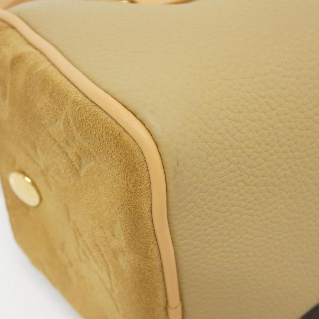 Louis Vuitton Beige Coated Canvas Leather Boston Bag