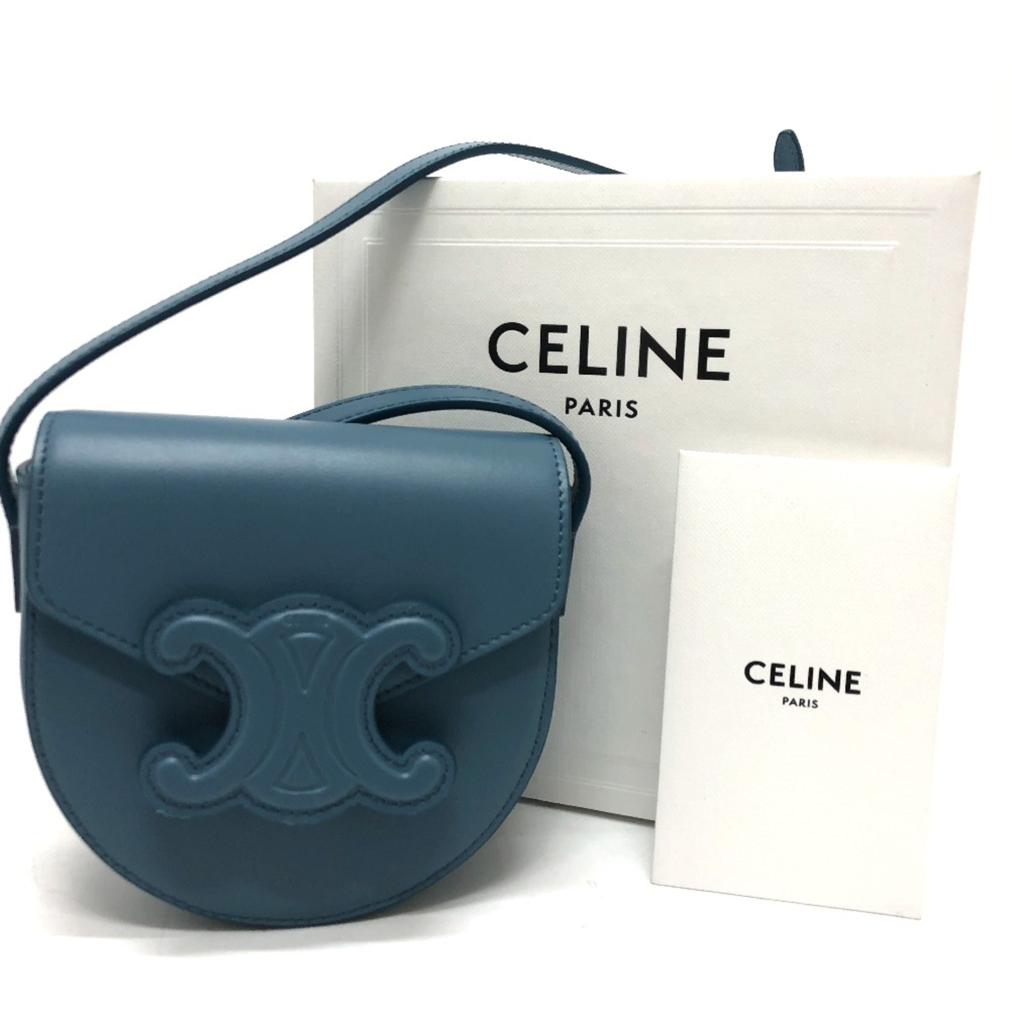 Celine Blue Leather Shoulder Bag