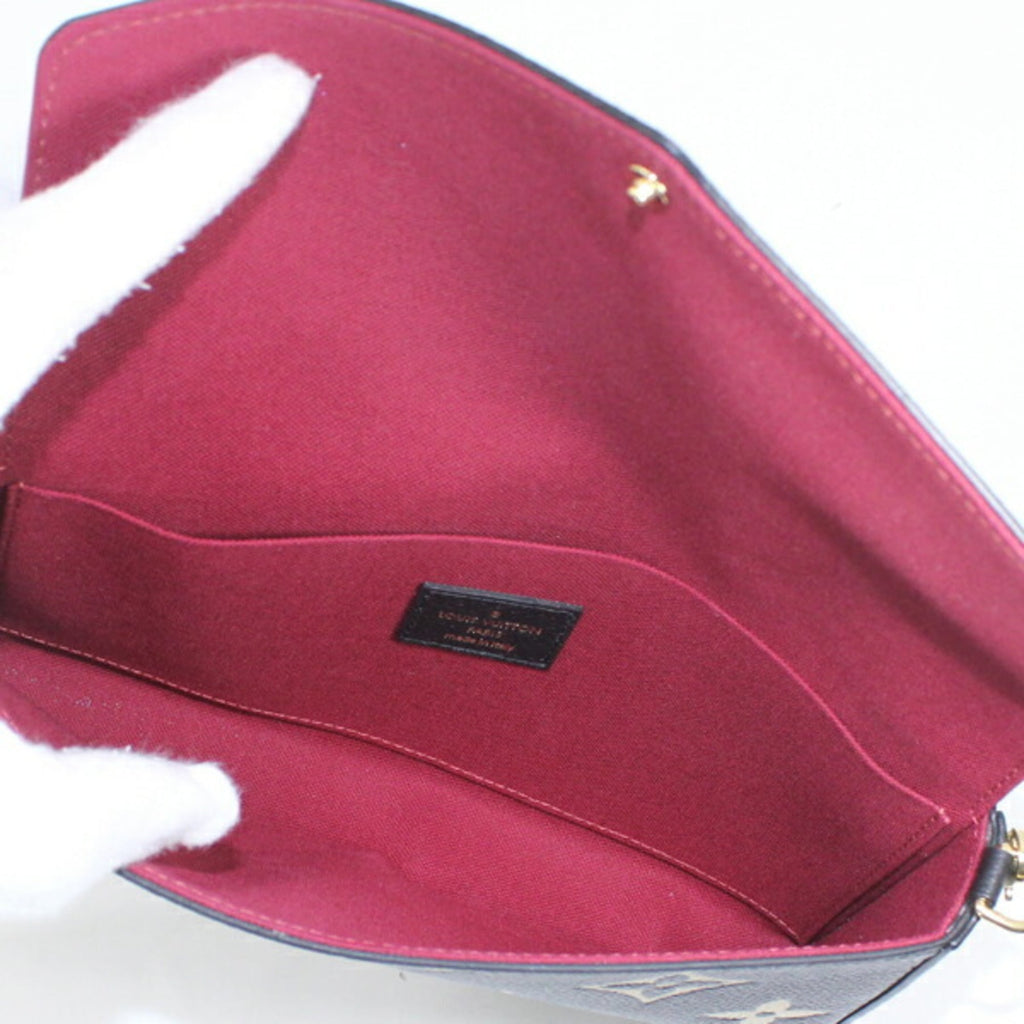 Louis Vuitton Beige Bicolor Black Monogram Empreinte Clutch Bag Pochette Shoulder Bag