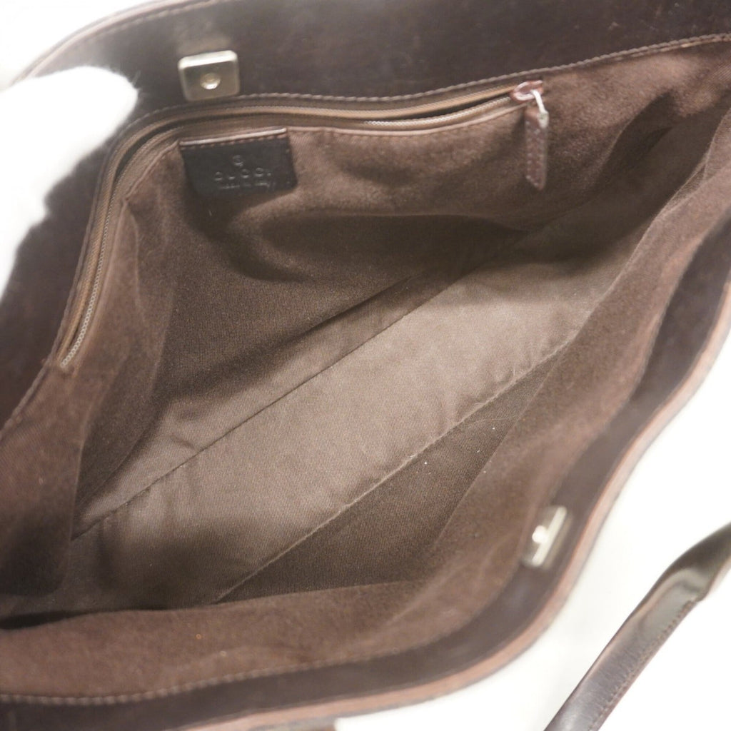 Gucci Dark Brown Denim Tote Bag (Pre-Owned)