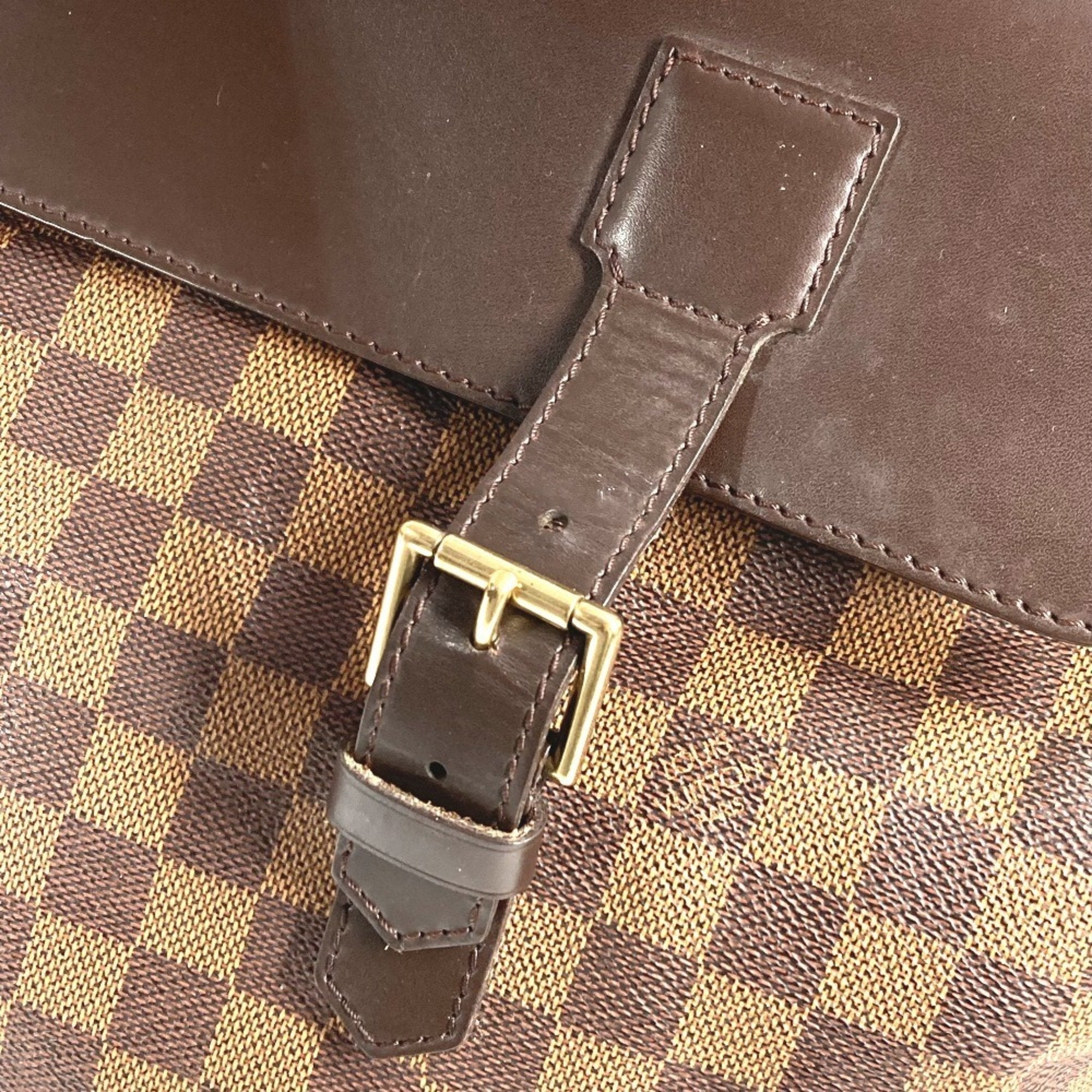 Louis Vuitton Brown Damier Canvas Ebene Damier Canvas Boston Bag Handbag Shoulder Bag