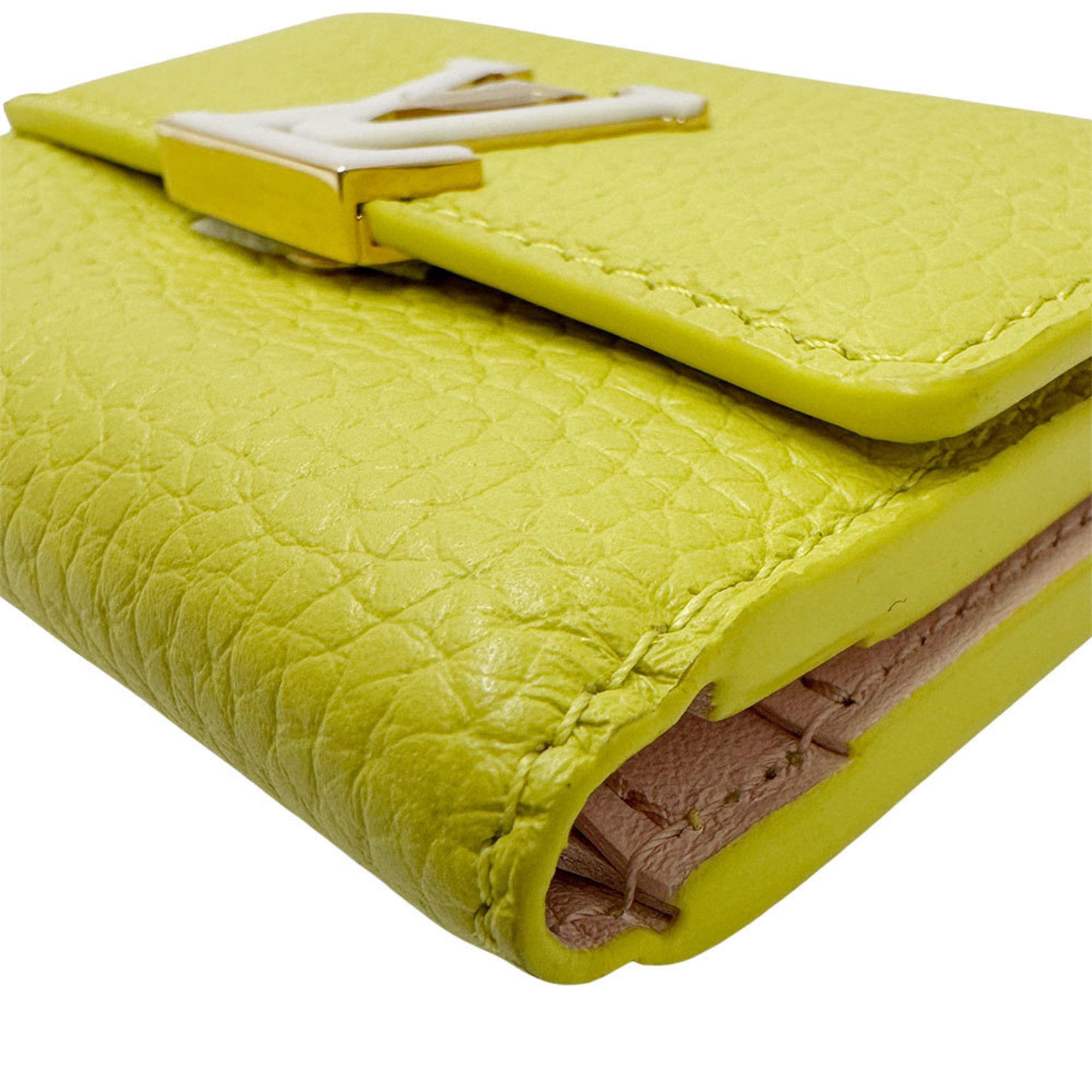 Louis Vuitton Taurillon Yellow Leather Wallet (Tri-Fold)