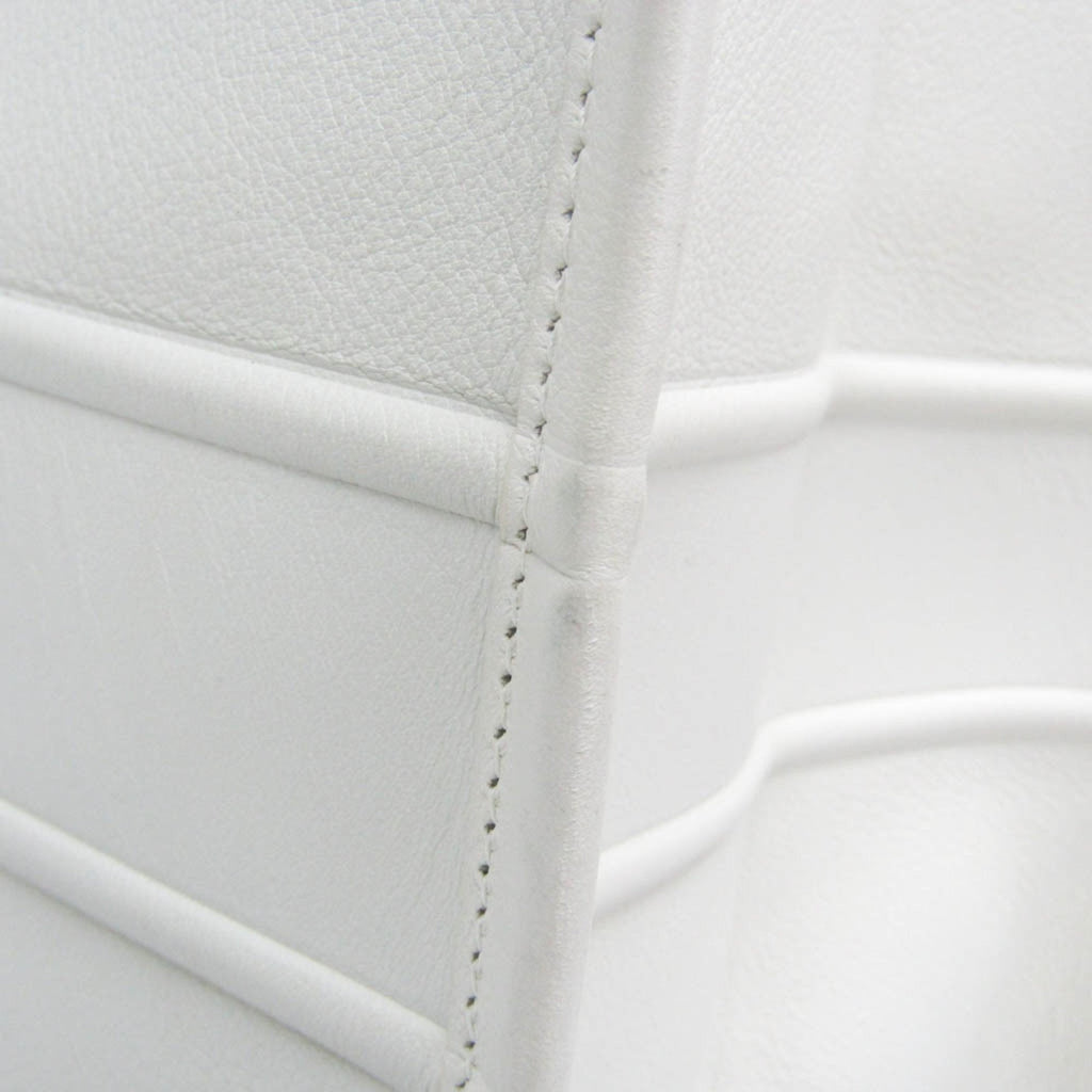 Christian Dior Black White Leather Tote Bag (Pre-Owned)