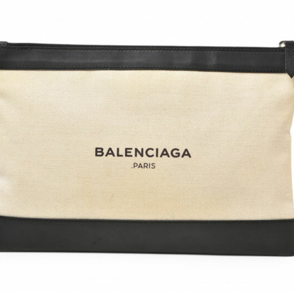 Balenciaga Black Canvas Clutch Bag Pouch