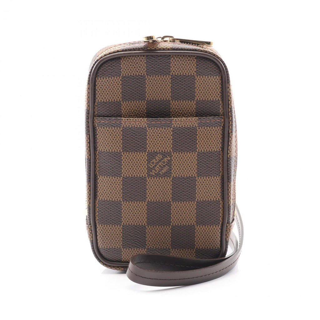 Louis Vuitton Brown Ebene Damier Canvas Leather Pvc Pouch