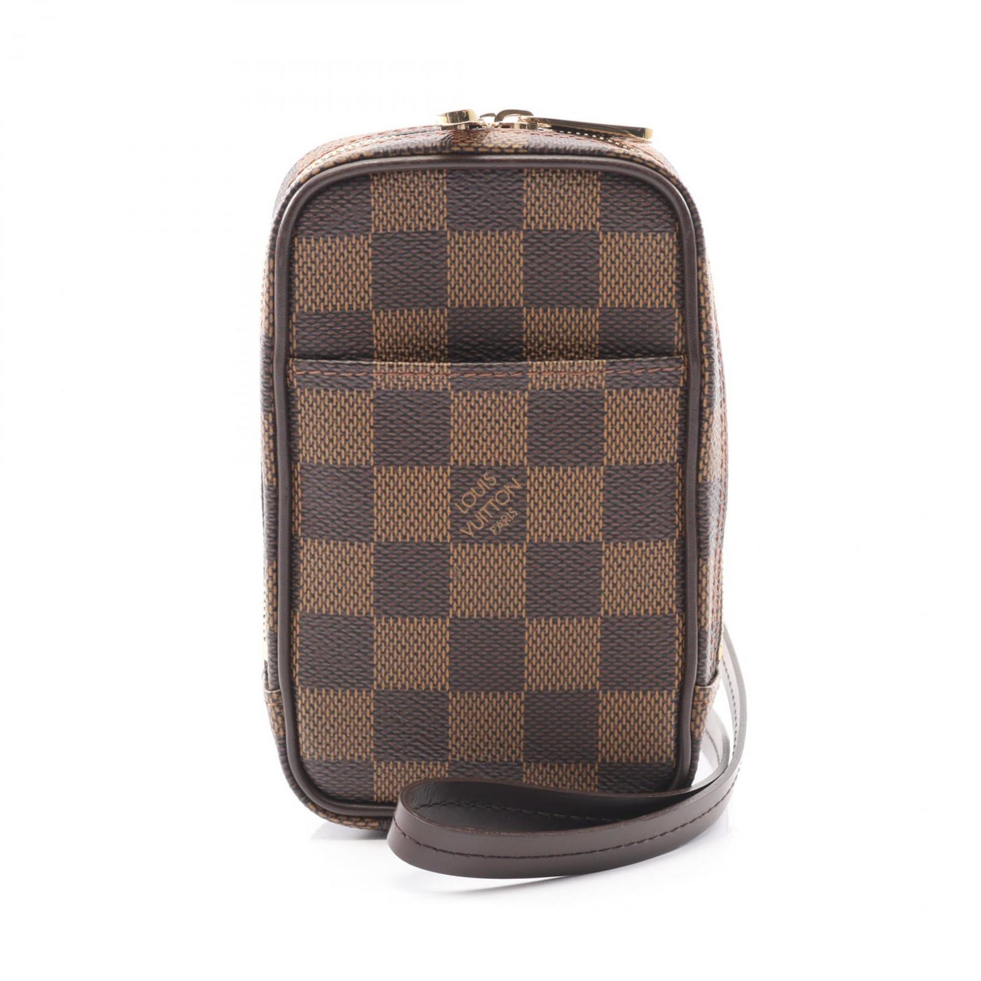 Louis Vuitton Brown Ebene Damier Canvas Leather Pvc Pouch
