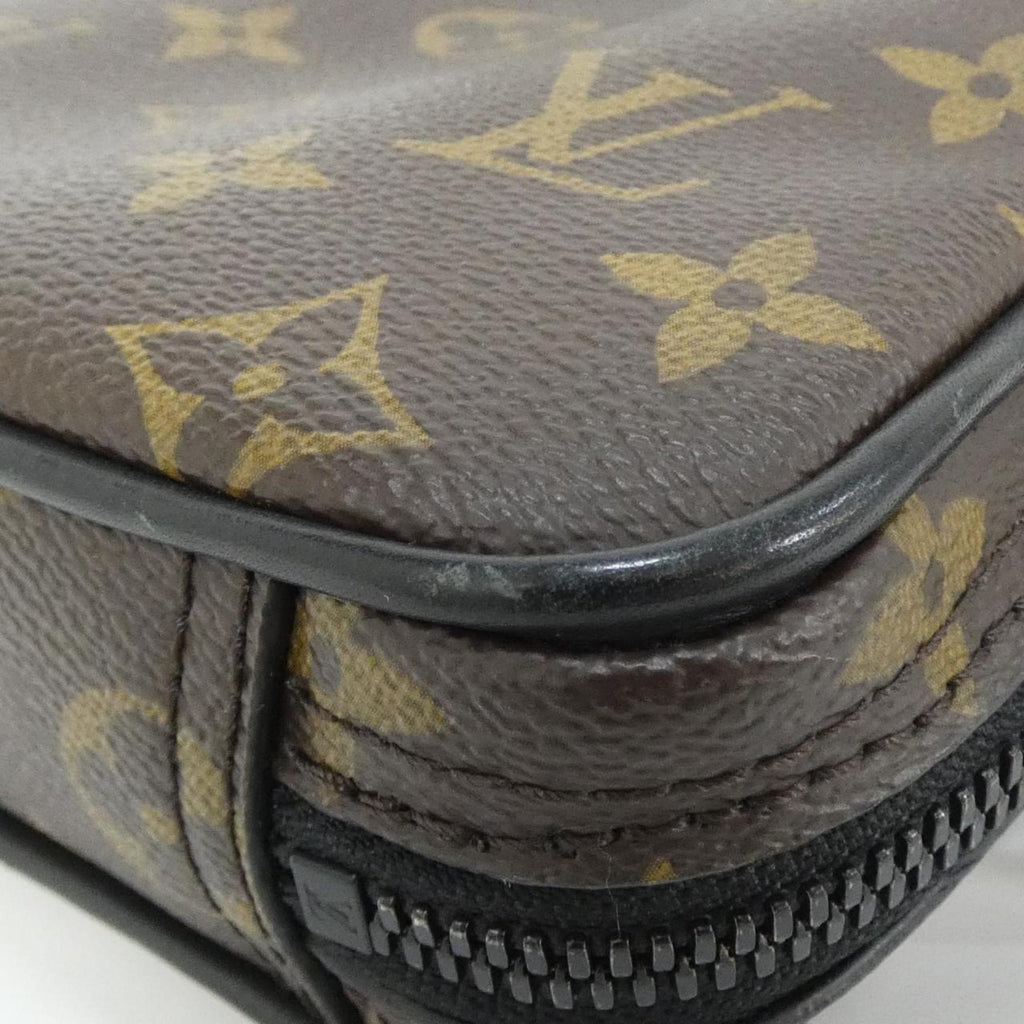 Louis Vuitton Black Brown Coated Canvas Shoulder Bag