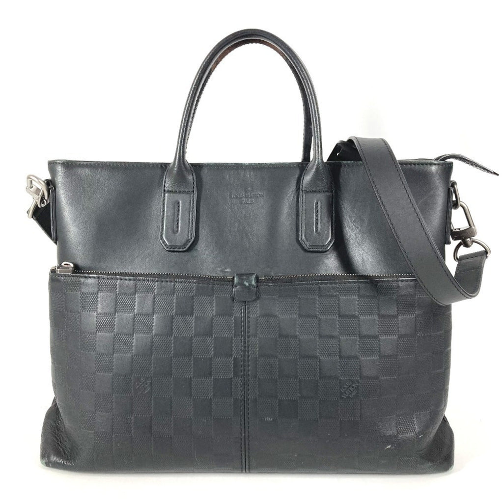 Louis Vuitton Black Onyx Damier Infini Leather Briefcase Handbag Shoulder Bag Tote Bag