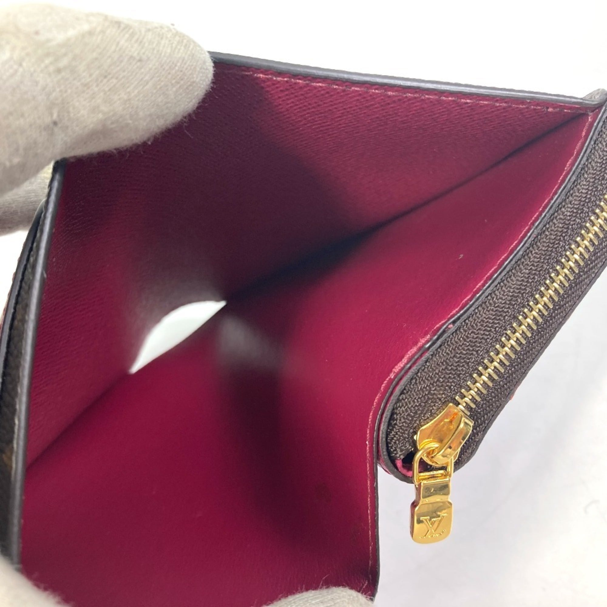 Louis Vuitton Monogram Brown Fuchsia Monogram Wallet