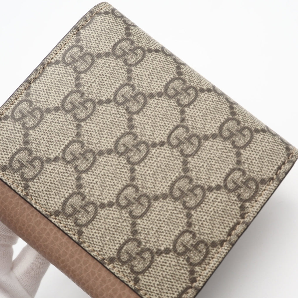 Gucci Gg Supreme Beige Brown Gg Supreme Wallet (Bi-Fold) (Pre-Owned)