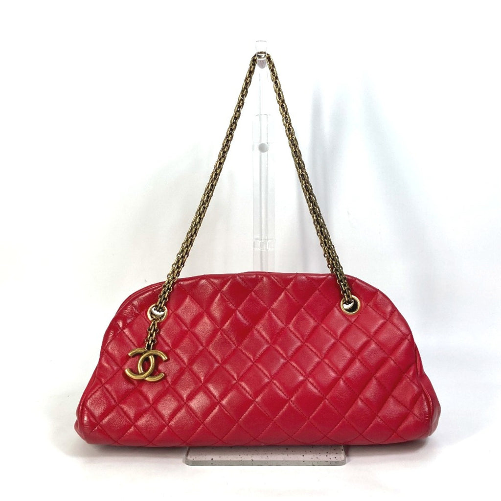 Chanel Red Leather Shoulder Bag