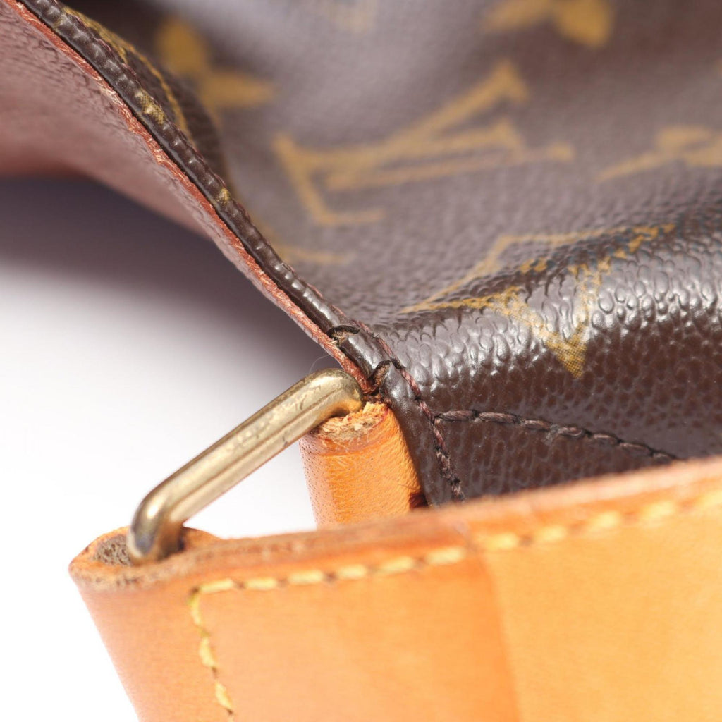 Louis Vuitton Brown Coated Canvas Leather Handbag Shoulder Bag
