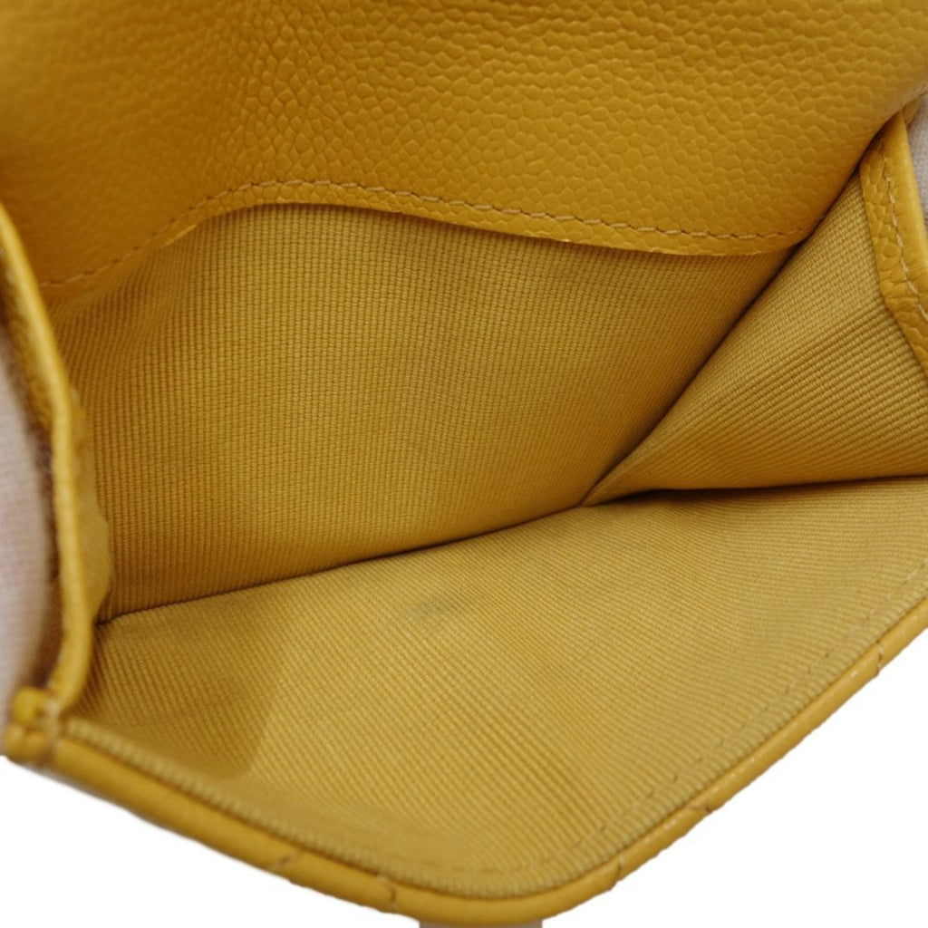 Chanel Yellow Grained Calfskin Wallet (Tri-Fold)