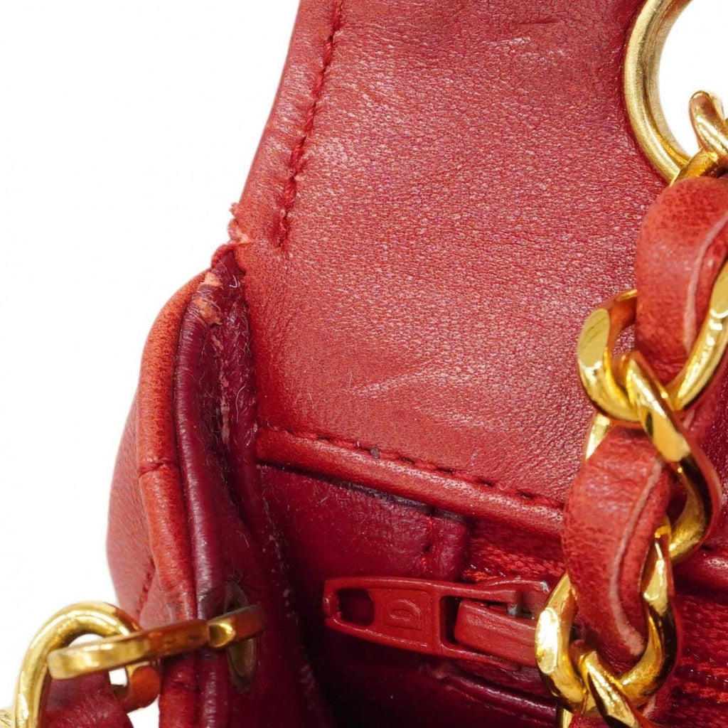 Chanel Red Color Leather Shoulder Bag