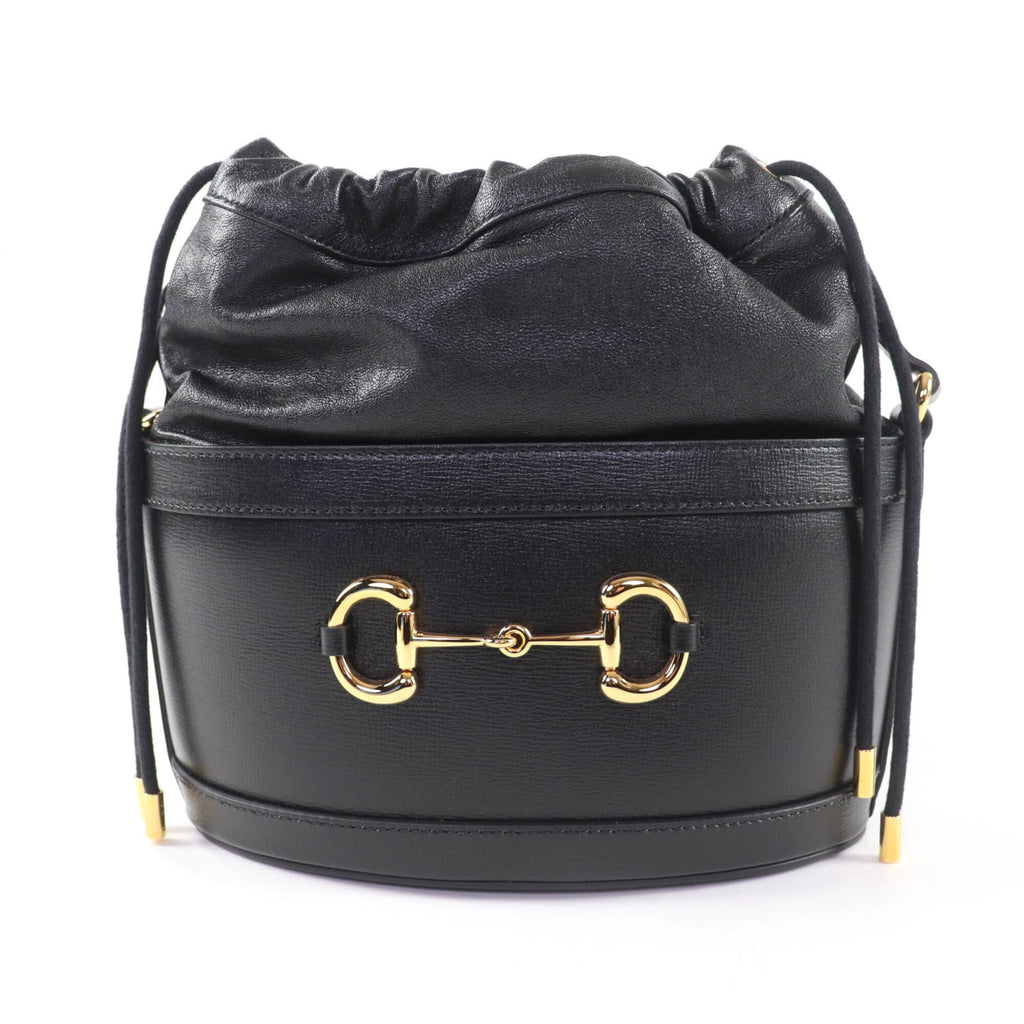 Gucci Horsebit Black Leather Shoulder Bag (Pre-Owned)