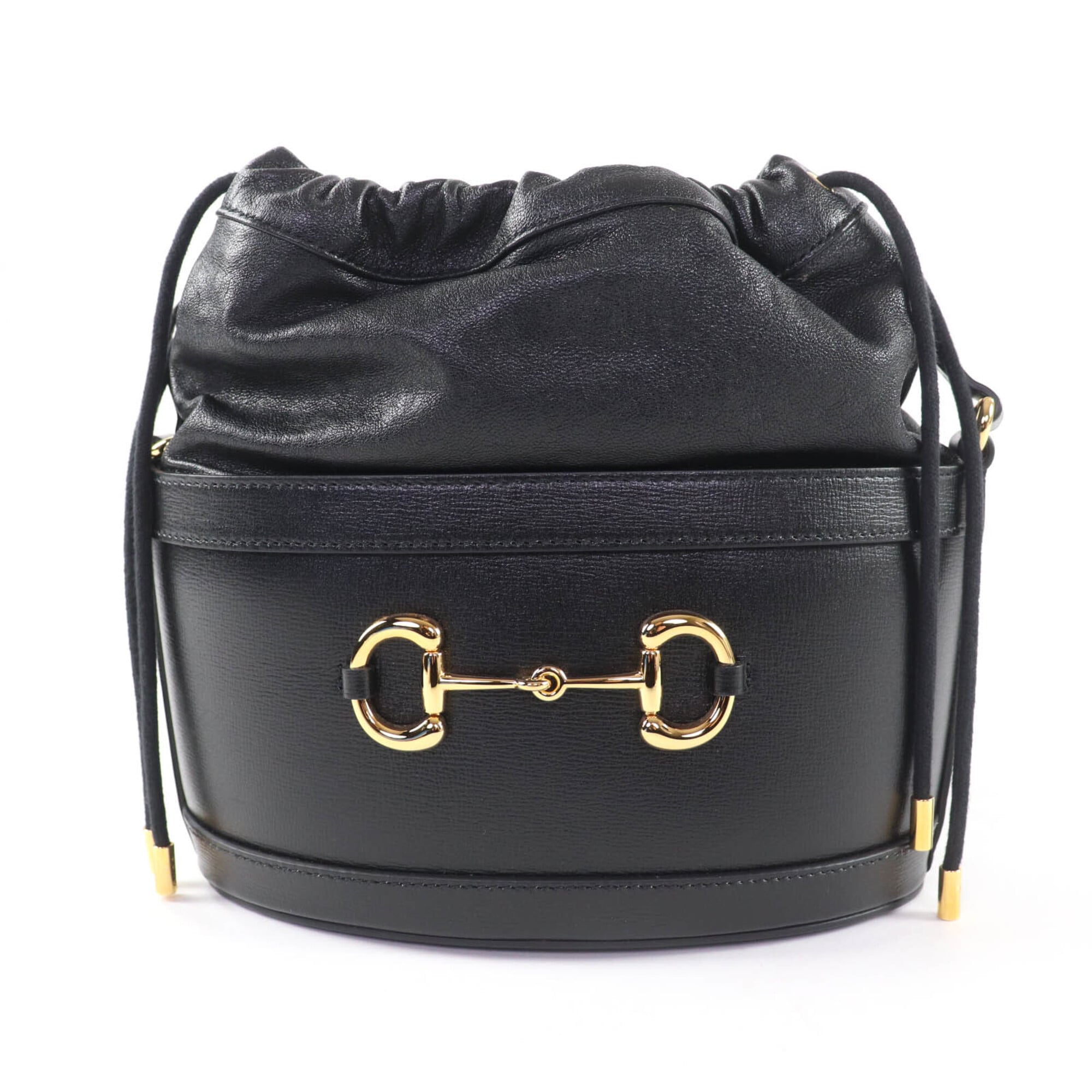 Gucci Horsebit Black Leather Shoulder Bag (Pre-Owned)
