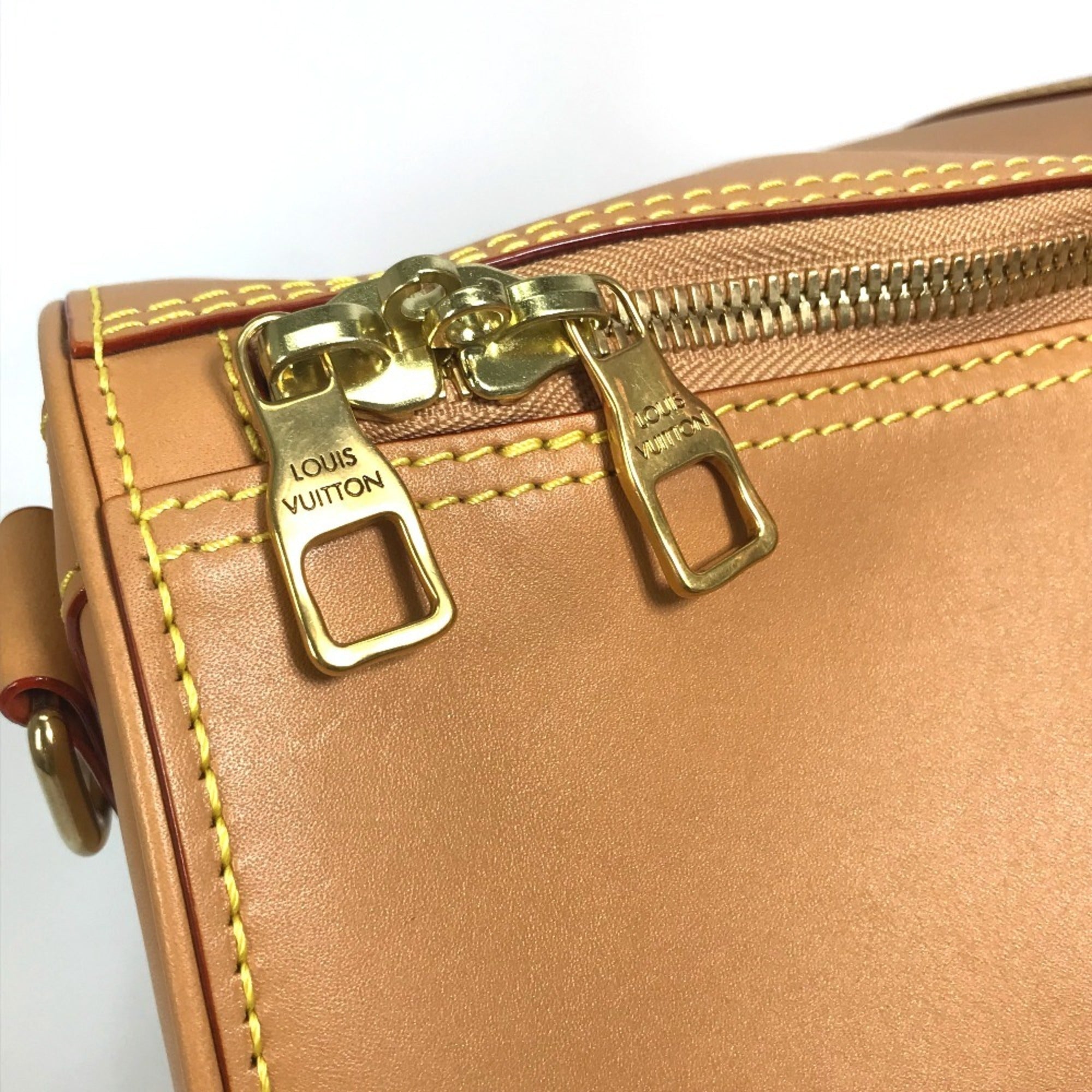 Louis Vuitton Beige Leather Boston Bag