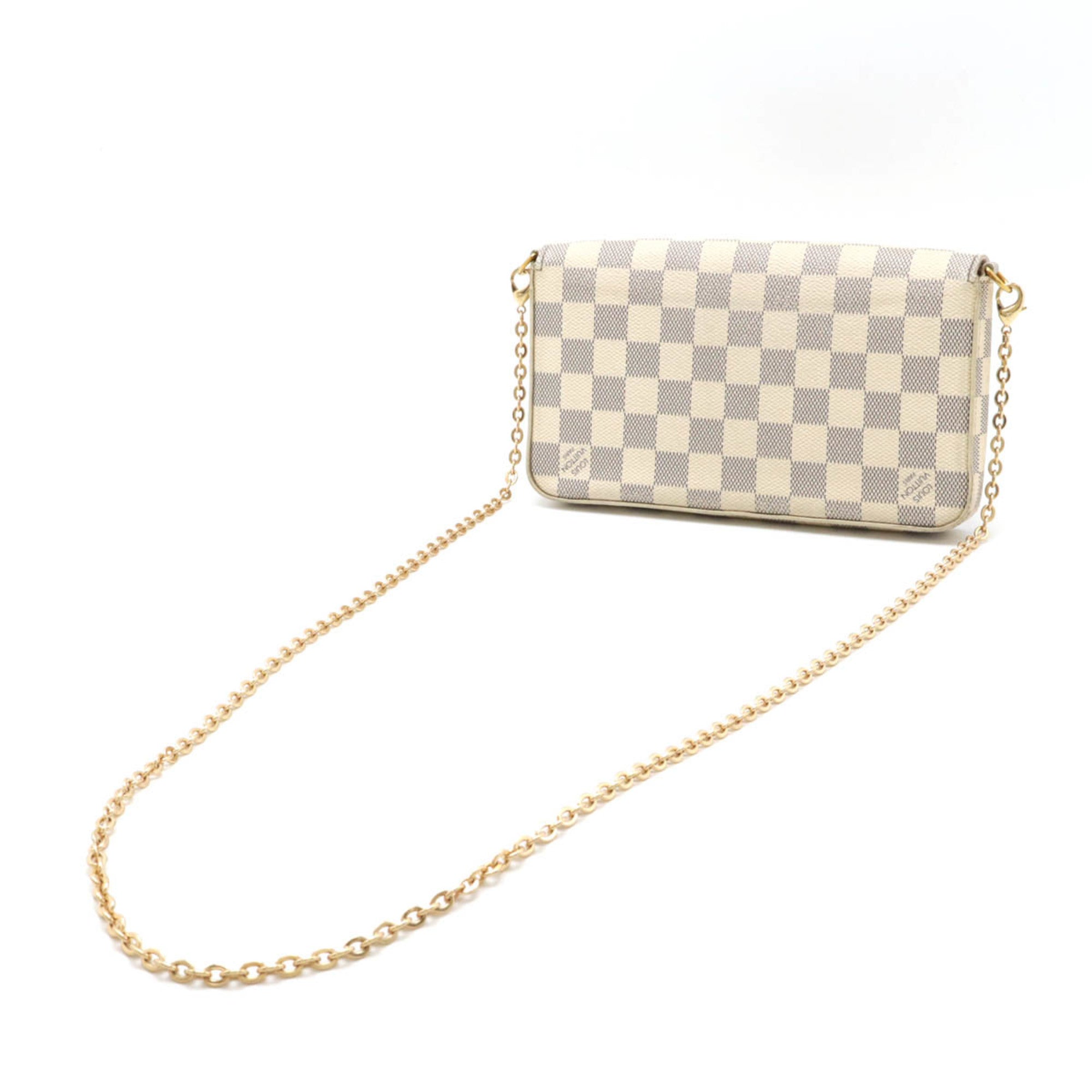 Louis Vuitton Damier Azur Ivory Pvc Clutch Bag Pochette Shoulder Bag