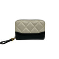 Chanel Black White Leather Coin Purse/Coin Case