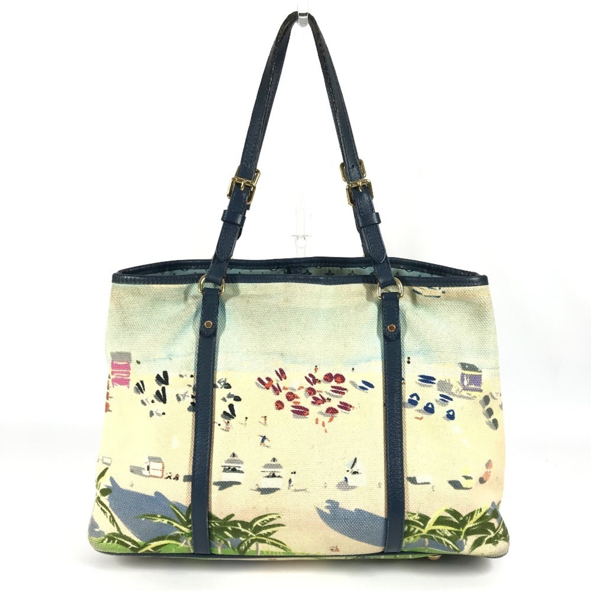 Louis Vuitton Blue Canvas Shoulder Bag Tote Bag
