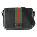 Gucci Black Green Red Color Canvas Messenger Bag Shoulder Bag (Pre-Owned)