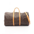 Louis Vuitton Brown Coated Canvas Leather Boston Bag