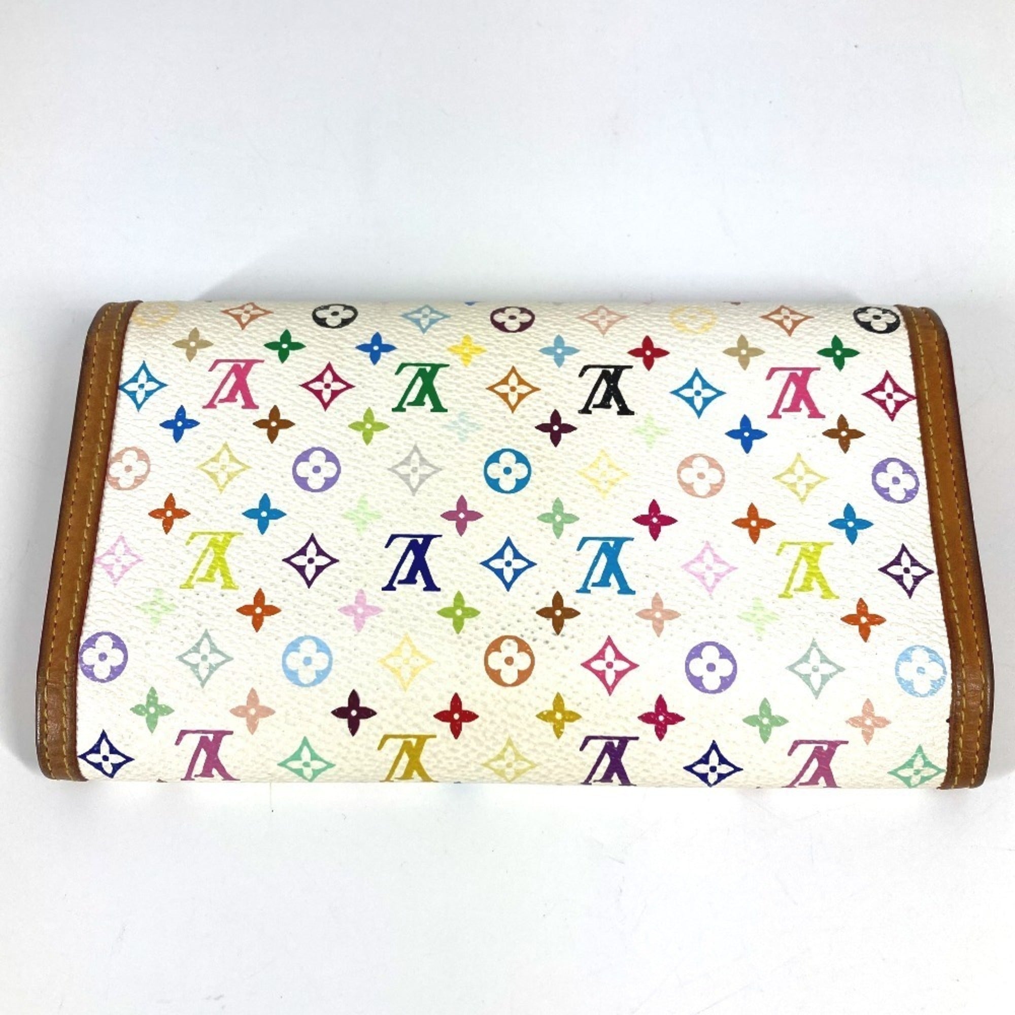 Louis Vuitton Blanc White Monogram Multicolore Wallet (Tri-Fold)