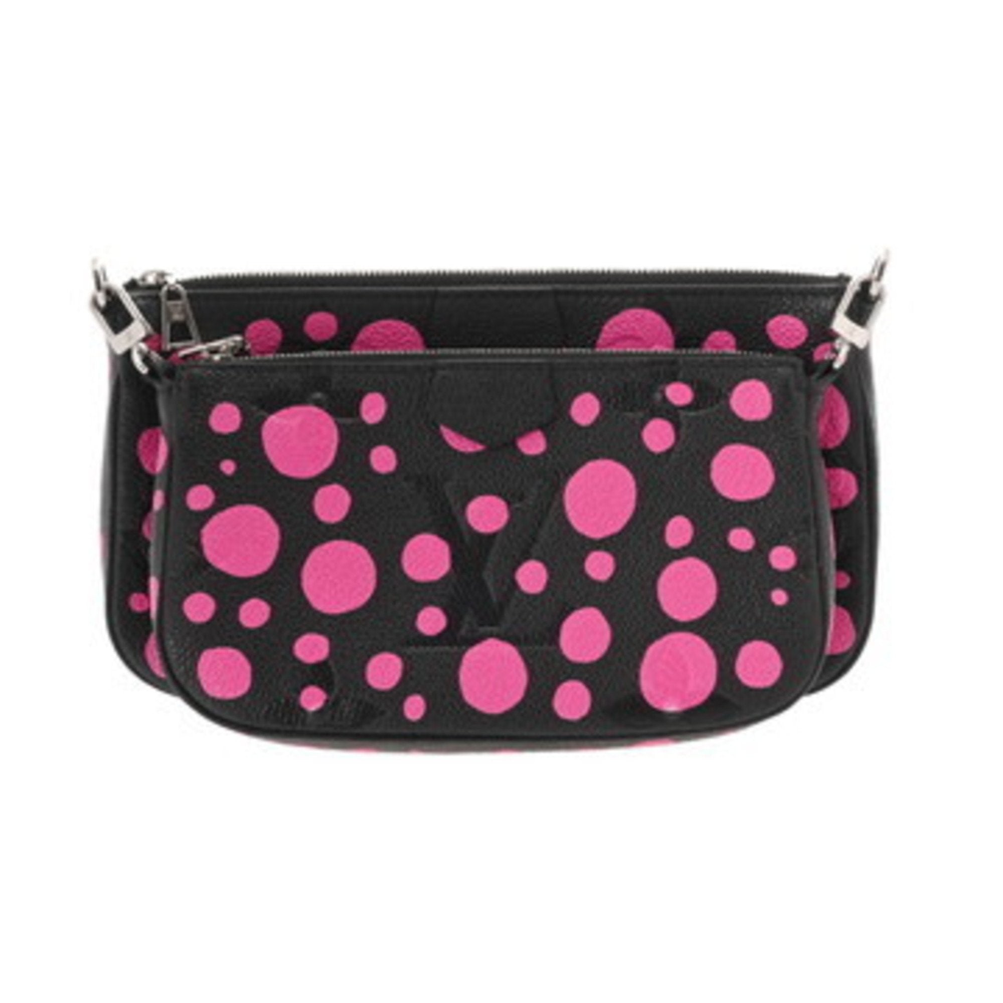 Louis Vuitton Noir Pink Leather Pochette Pouch Shoulder Bag