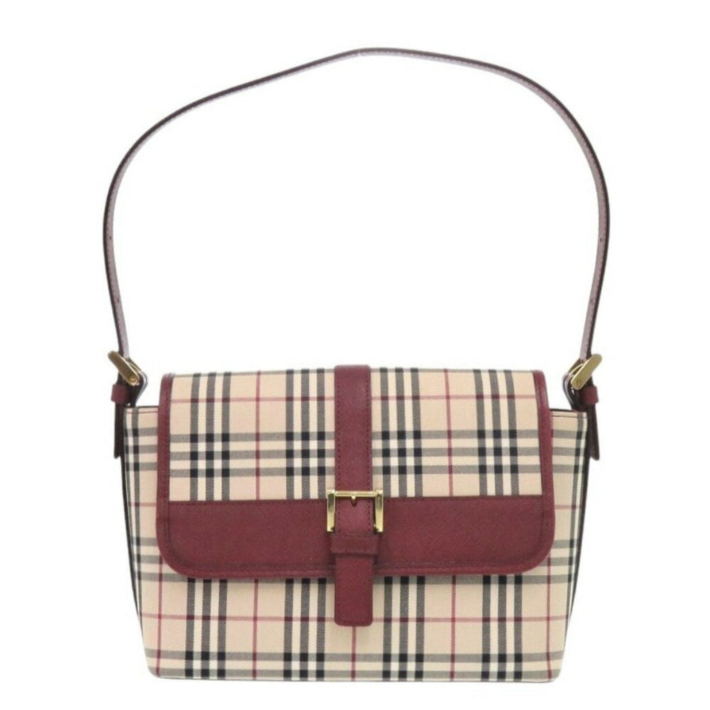 Burberry Beige Canvas Leather Handbag Shoulder Bag