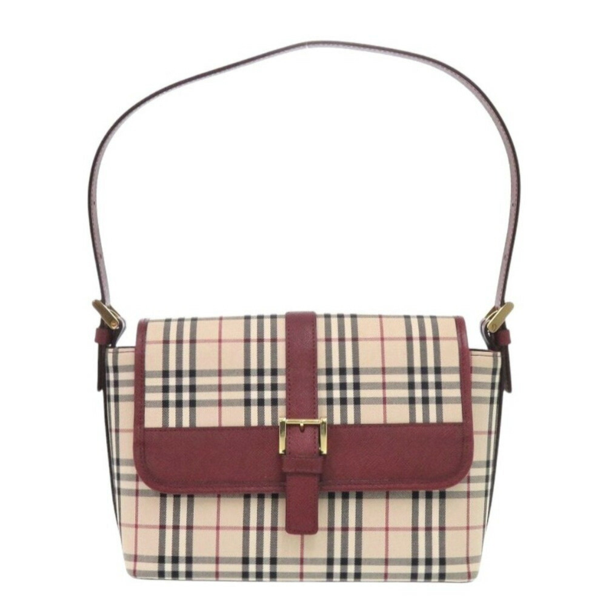 Burberry Beige Canvas Leather Handbag Shoulder Bag