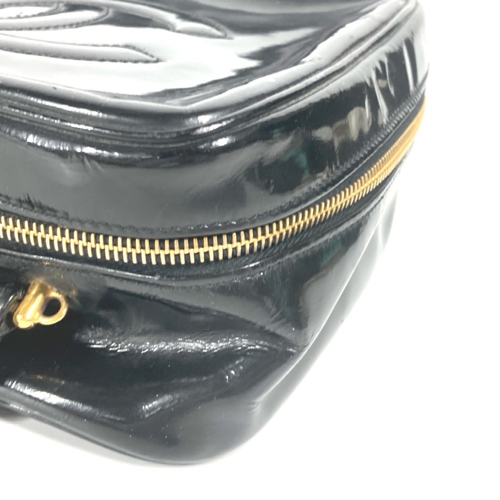 Chanel Black Leather Handbag Vanity Bag