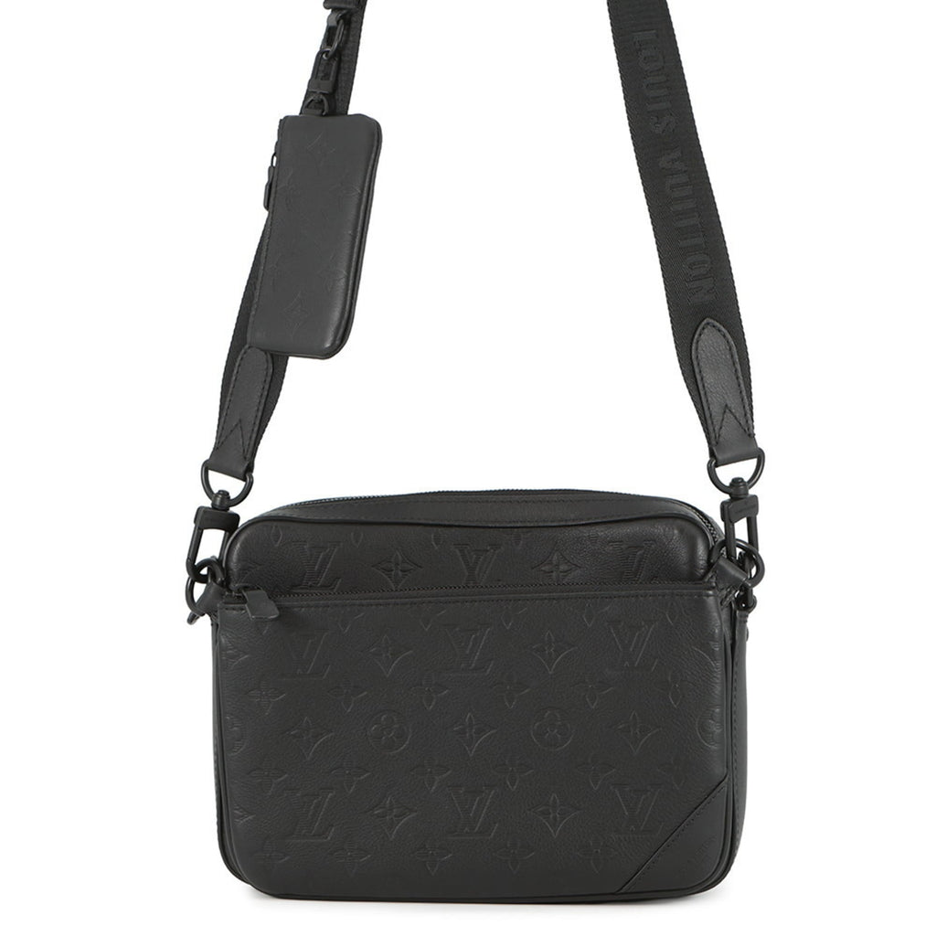 Louis Vuitton Black Noir Monogram Shadow Shoulder Bag