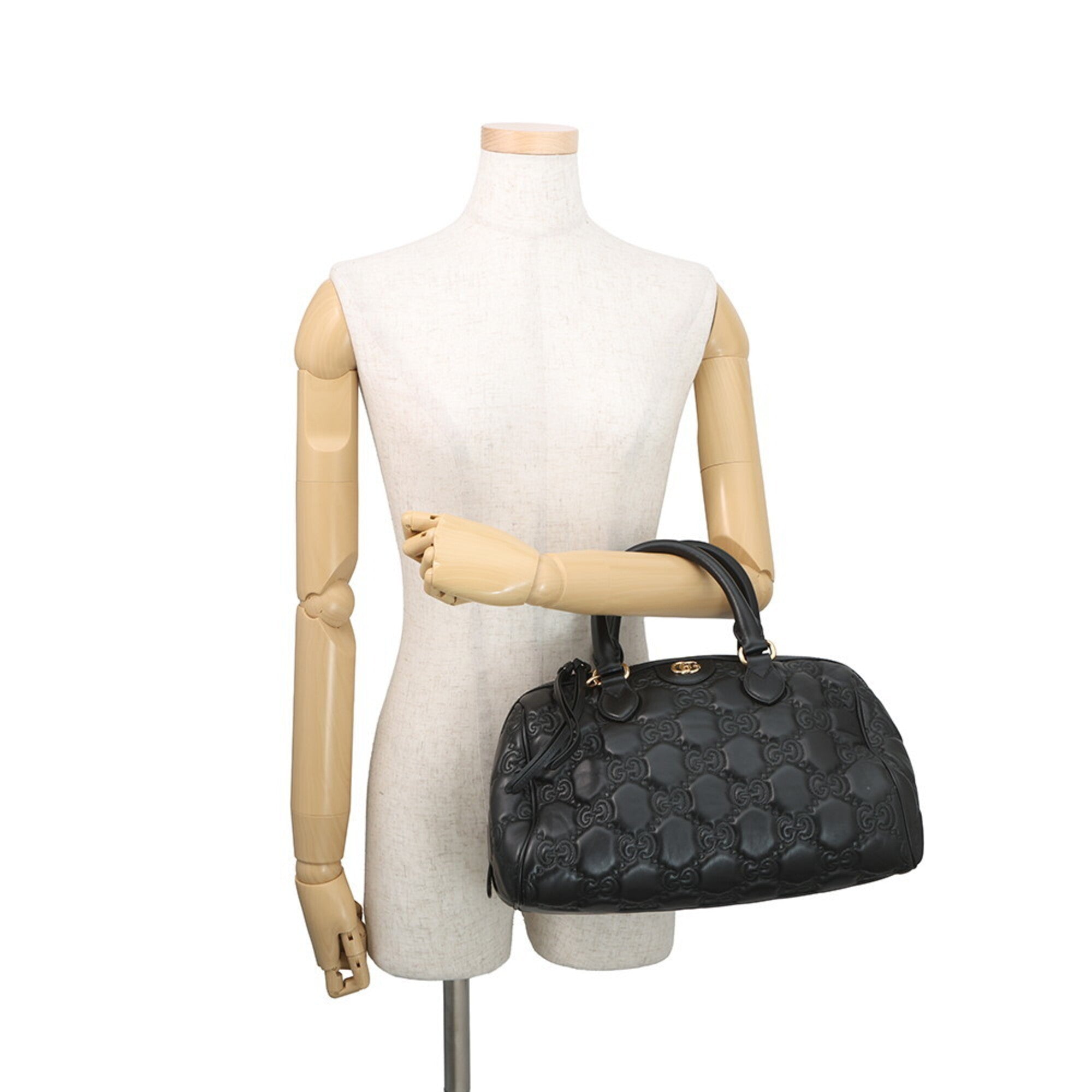 Gucci Black Leather Handbag Shoulder Bag (Pre-Owned)