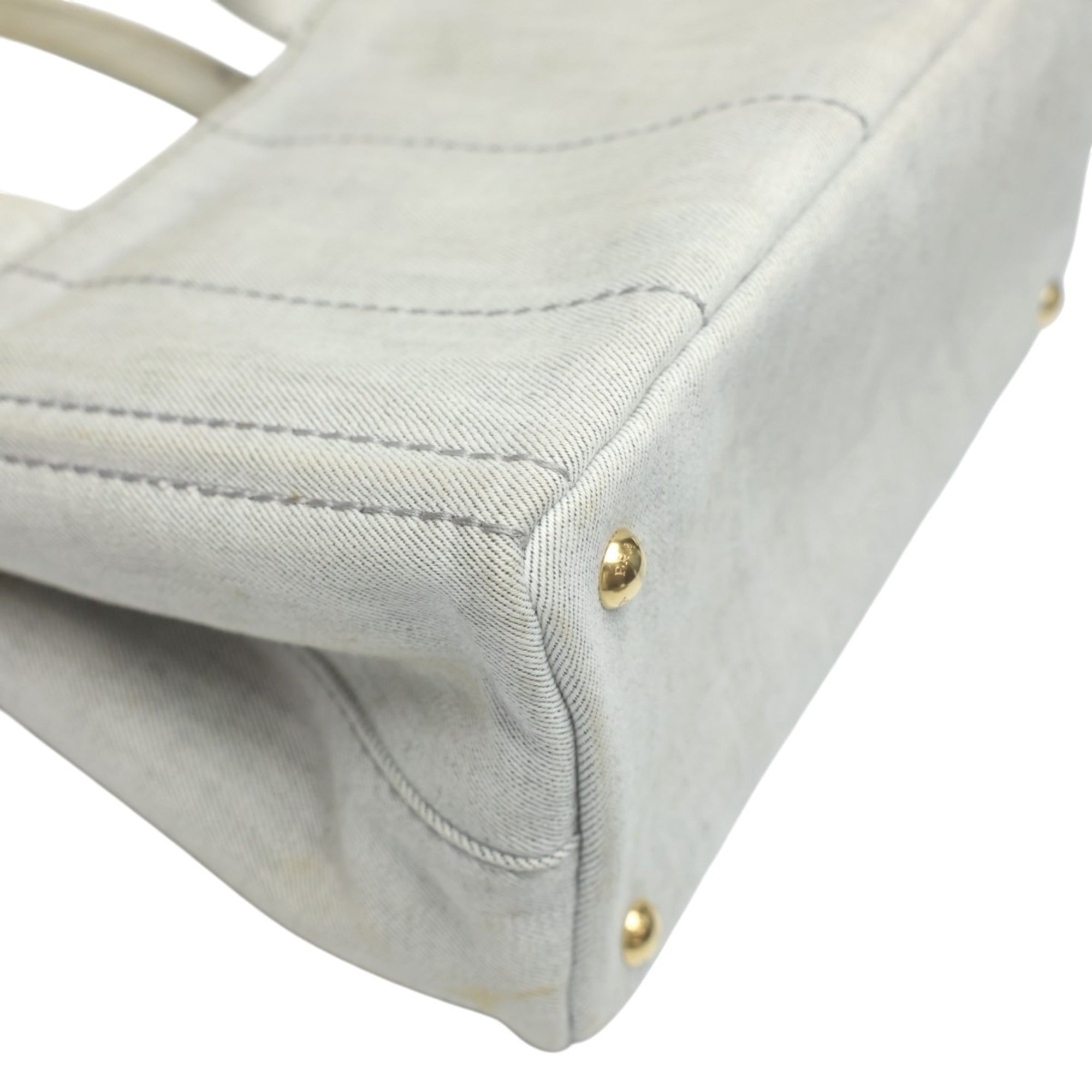 Prada White Canvas Tote Bag